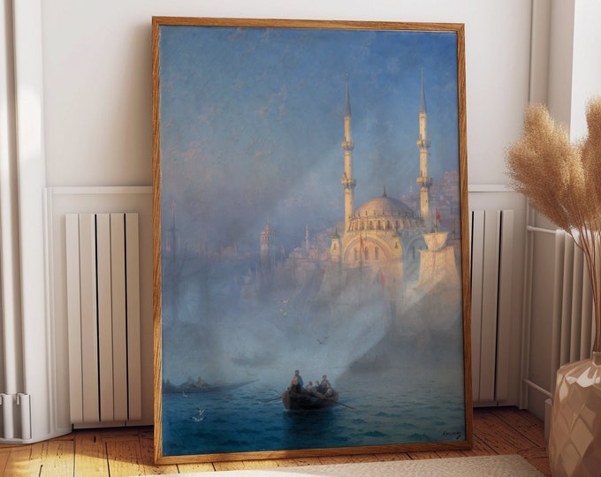 Constantinople by Ivan Aivazovsky 1856 Nautical Art Poster Ocean Poster Majestic Voyage Oceanic Ambience Poster