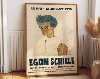 Egon Schiele Exhibition Poster 1970 Museum Poster - Classic Wall Decor for Home Gallery and Office Room Spaces