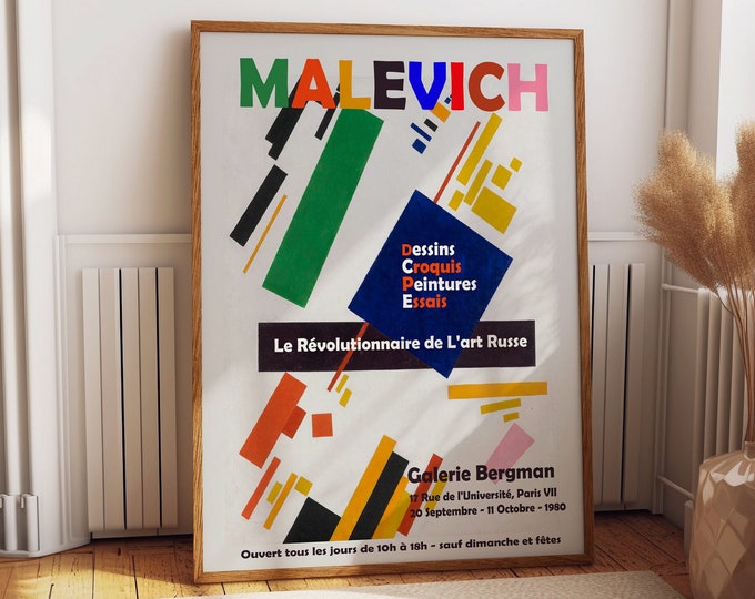 Malevich's 1980 Paris Museum Exhibition Poster - Limited Edition Print Own a Piece of Art History