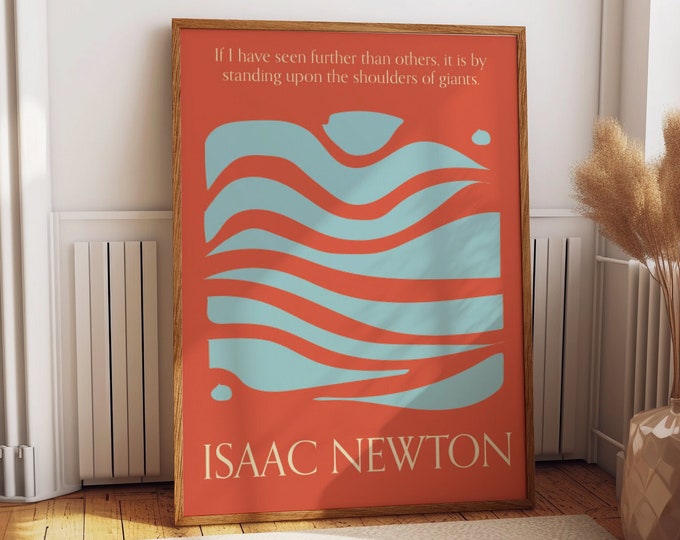 Motivational Quote Wall Art of Isaac Newton - Visionary Wisdom Home Decor, Literary, Saying Poster - Modern Style Inspirational Room Decor