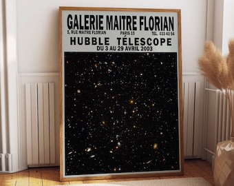 Hubble Telescope Exhibition Poster Space Poster Art