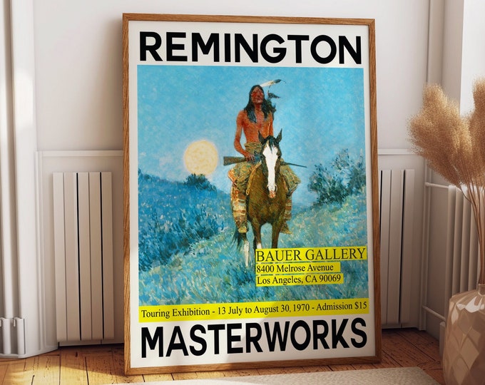 Frederic Remington Exhibition Poster Western Poster Native American Art