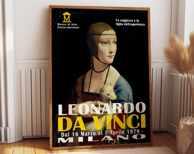 Leonardo Da Vinci Exhibition Poster - Milan Art Elegance: Classic Wall Art for a Timelessly Elegant Home Interior Decor