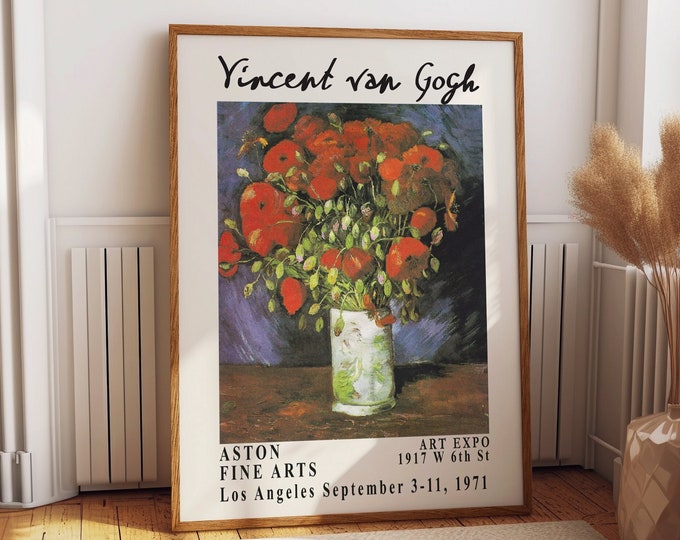 Van Gogh Poppies Exhibition Poster Flower Accent Print