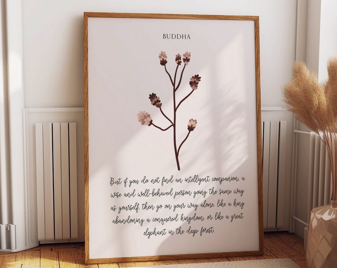 Buddha's Wisdom: Aesthetic Bohemian Wall Decor with Daily Reminder Quotes - Serene Minimalist Living, Dining, and Bedroom Spaces Wall Decor