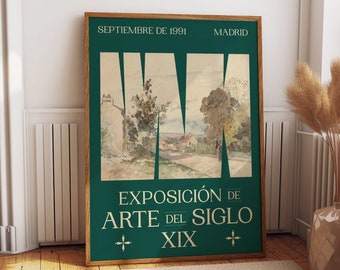 Classic Green Themed Wall Decor for a Timeless Room Ambiance - Elegance Revived: 19th Century Art Exhibition Poster Reproduction Wall Poster