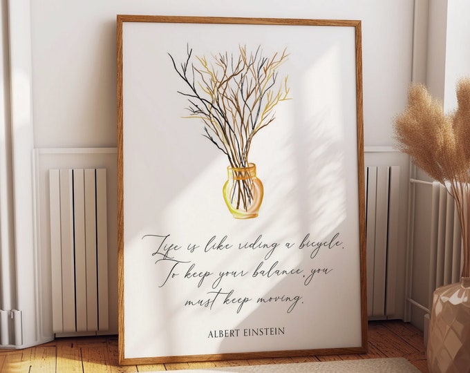 Motivational Quotes by Albert Einstein - Boho Vibes: Inspiring Wall Decor for Living, Dining, and Bedroom Spaces - Chic Decor Ideal Gift