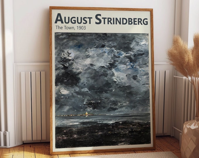 August Strindberg The Town Painting Modern Oil Painting Decor Swedish Painting Captivating Urban Rhythm Blue Wall Art