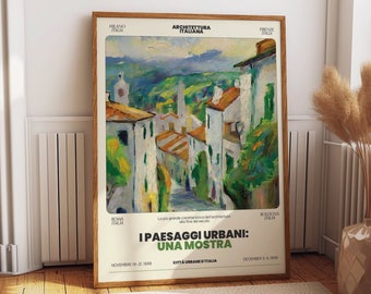 1999 Italian Urban Landscape Exhibition Wall Art - Architectural Sophistication for Your Home Office, Living Room, Dining, or Bedroom Decor