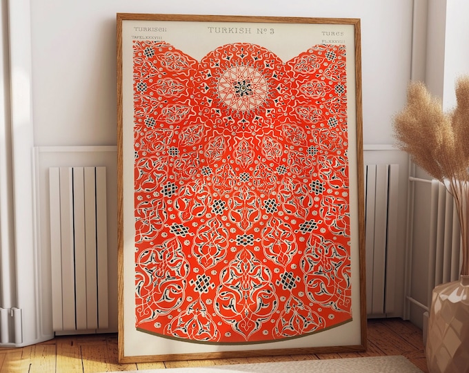 Turkish Poster Turkish Wall Art Turkish Art  from the Grammar of Ornament Vintage Pattern Poster Pattern Wall Art Pattern Print Pattern Art