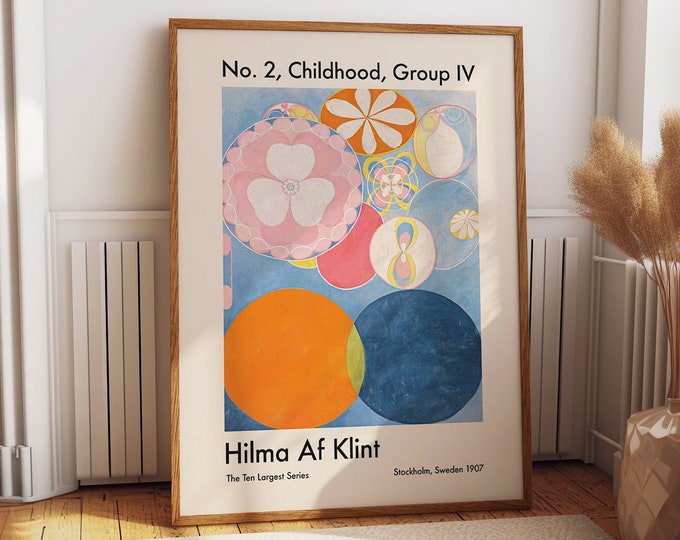 Blue Painting by Hilma Af Klint The Ten Largest Abstract Artwork Blue Serenity:  Vibrant Blue Abstract Painting Poster