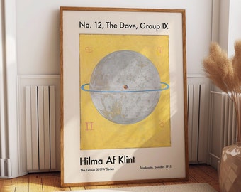 Golden Dove of Peace: Hilma Af Klint Abstract Poster - Stunning Wall Art for Modern Homes Hilma Af Klint Golden Wall Art The Dove Painting