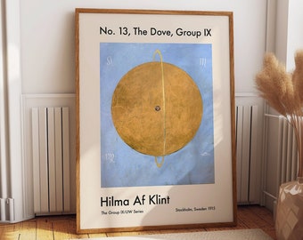 Spiritual Harmony: No. 13, The Dove | Hilma Af Klint Abstract Art Print | Elevate Your Space with Transcendent Beauty Blue Wall Art