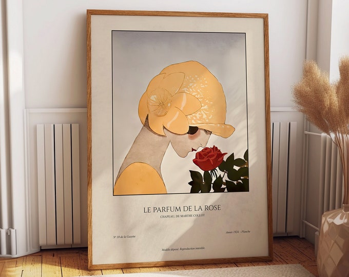 Vintage Powder Room Decor - Makeup Gift, Dressing Room Wall Art - Unique French Vintage Print for Bedroom or Bathroom Vintage Room Decor