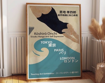 Japanese Touring Exhibition Poster Koshiro Onchi Japanese Art