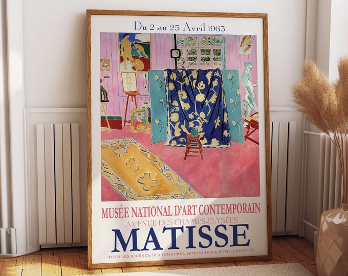 Matisse Exhibition Poster 1963 Museum Poster Matisse Poster Matisse Print Pink Theme Aesthetic Room Decor