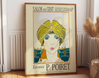 Art Nouveau Exhibition Print from Paris Museum - Chic and Fashionable Retro Poster for a Stylish Ladies' Bedroom Wall Decor