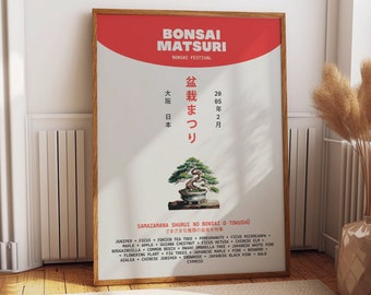Bonsai Matsuri: Modern Exhibition Art Reproduction Wall Poster - Elegant Wall Art for Home Office, Living, Dining, Kitchen and Bedroom Decor