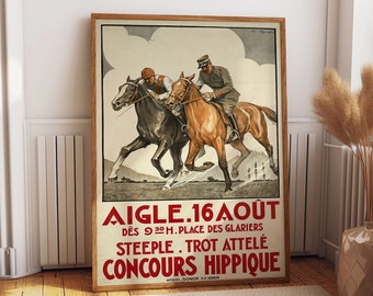 Timeless Elegance: Rare Horse Show Exhibition Poster 1934 - Vintage Horse Print for Equine Enthusiasts and Collectors - Vintage Horse Print
