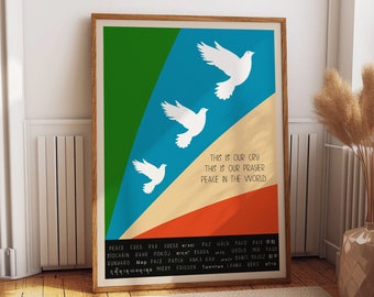 Peace Poster Peace Wall Art Peace Gift Peace Print 1965