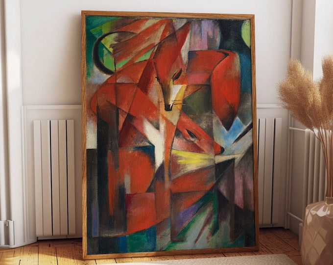 The Fox by Franz Marc 1913 Expressionist Painting Expressionism Art Fox Wall Art Abstract Wall Art Abstract Animal