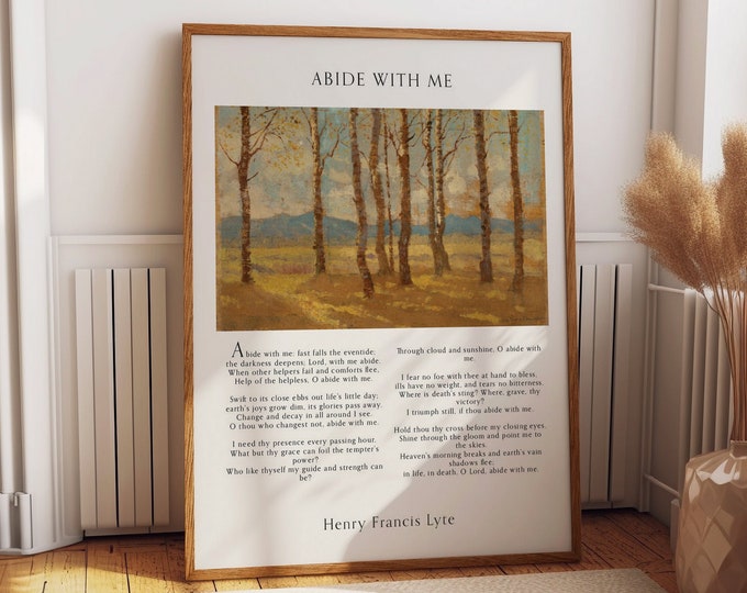 Abide With Me Nature-Inspired Music Sheet Poster - Harmony and Faith Inspired Home and Office Wall Decor - Inspirational Music Poster