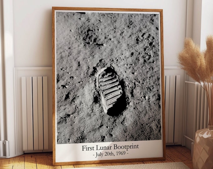 Footprint on the Moon 1969 Apollo 11 Walking on the Moon Photo - Space Photo Wall Art Bedroom Decor