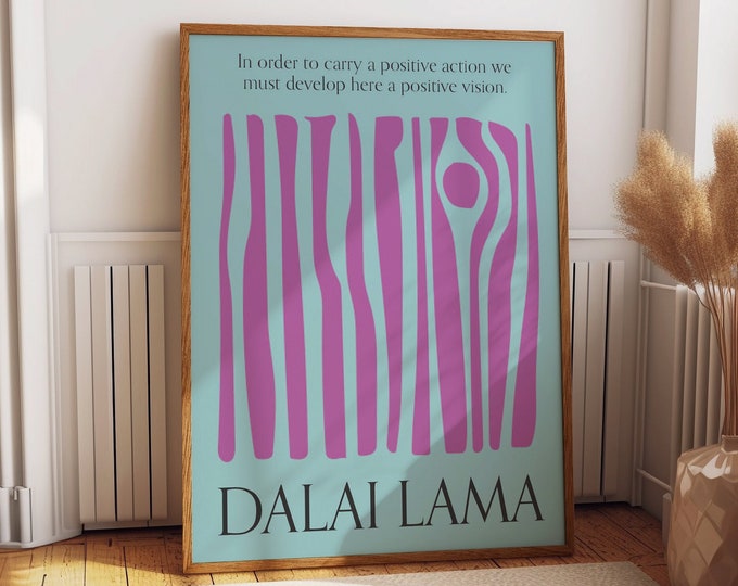 Dalai Lama Motivational Quote Wall Art - Inspirational Home Decor 'Wisdom and Positivity' Saying Art - Unique Bedroom Wall Art Poster
