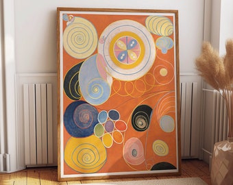 Burnt Orange Abstract Art Orange Painting by Hilma of Klint Radiant Ember: Burnt Orange Abstract Art Poster Modern Abstract Post for Home