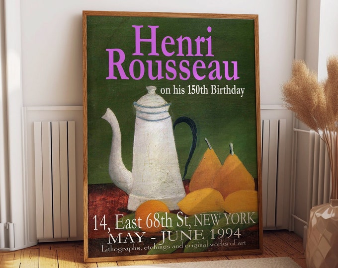 Henri Rousseau Exhibition Print 1994 New York Museum Poster Art - Classic Elegant Wall Decor for Home Gallery Wall