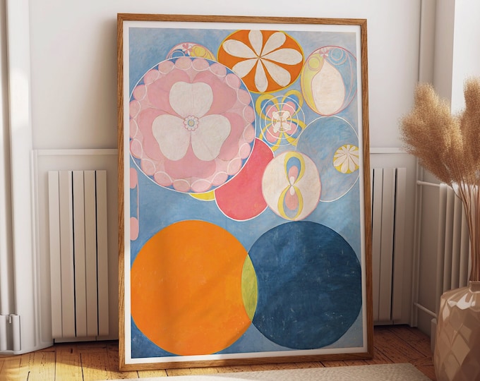 Hilma Af Klint Group IV, no 2. The Ten Largest, Youth Transcendent Art: Hilma Af Klint Poster Modern Blue Poster for Home and Office Decor