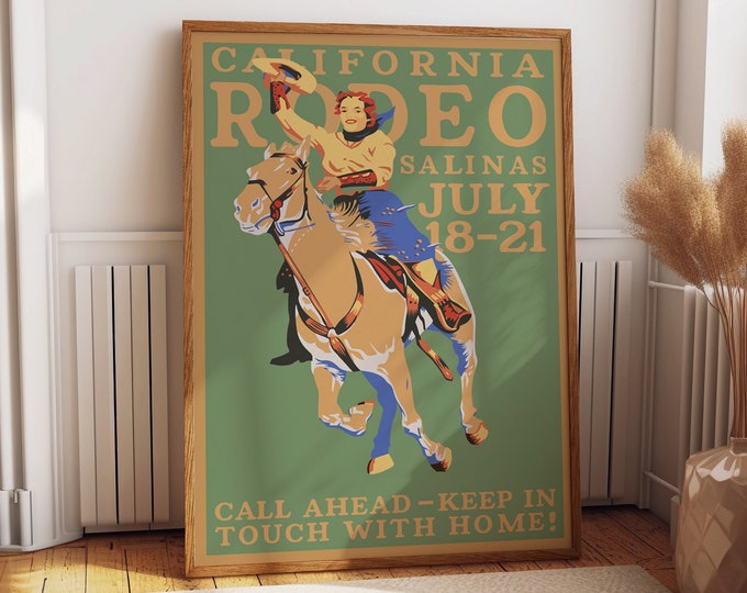 Rodeo Poster California Poster Vintage Cowboy Decor