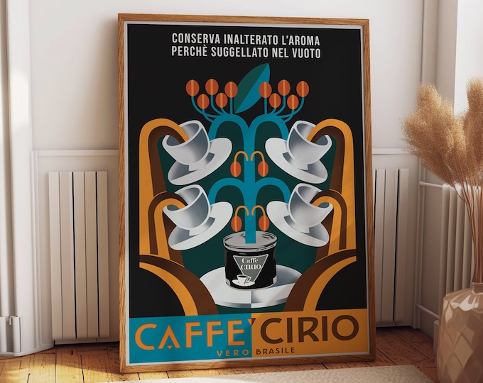 Italian Coffee Delight Vintage Cafe Poster 1936 Authentic Design Print to showcase the essence of Italian Cafe Culture Coffee enthusiasts