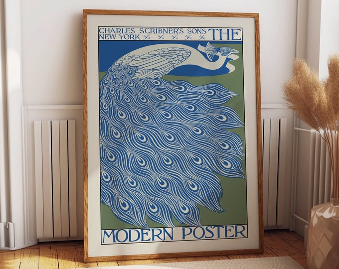 Peacock Print The Modern Poster by William Bradley Peacock Wall Art