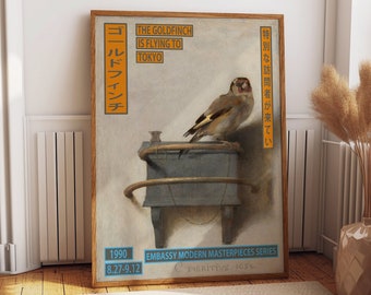 Enchanting Goldfinch: Japanese Museum Exhibition Art Print - A Stunning Tribute to Japanese Artistry - The Goldfinch Japanese Museum Exhibit