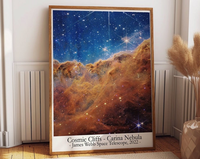 Cosmic Cliffs Carina Nebula Photograph Deep Space Wall Art Nasa Poster James Webb Photograph Art Stunning Cosmic Cliffs Carina Nebula Print