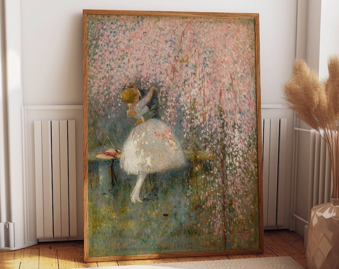 Enchanting Romance under the Blossom Tree - Georges Picard Art Print for Romantic Home Decor Romance under the Blossom Tree