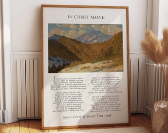 In Christ Alone Musical Grace & Spiritual Elegance Poster | Hymn Sheet Art for Christian Homes | Gospel Music Wall Decor
