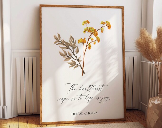 Bohemian Charm Wall Art - Empowering Elegance: Deepak Chopra Daily Inspiration Poster -  Stylish Feminine Touch Wall Decor for Home & Office