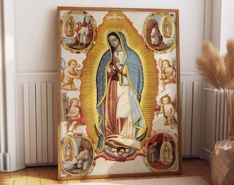 Our Lady of Guadalupe Poster Mary Mexican Poster Catholic Poster Virgen de Guadalupe Sacred Serenity Poster of Our Lady of Guadalupe
