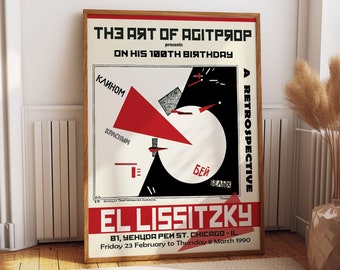 El Lissitzky Museum Poster: Suprematism Russian Propaganda Art at its Finest - Cultural Heritage - Museum Poster - Russian Art