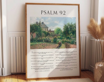 Psalm 92 Wall Art Bible Poster - Inspire Your Home and Office with Giclee Wall Prints Room Decor for a Faith-Strengthening