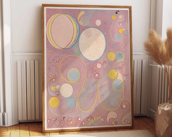 Hilma Af Klint Pink Abstract Art Print - Modern Pink Painting Poster for Contemporary Wall Decor Pink Abstract Poster to enhance you Home