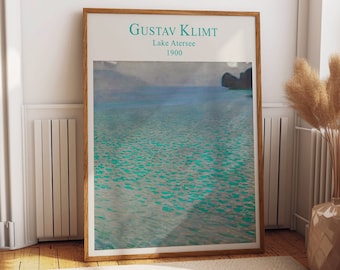 Enchanting Attersee Teal: Gustav Klimt Poster - Captivating Print of a Timeless Masterpiece Inspiring poster to enhance your Home or Office