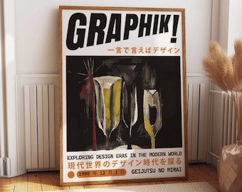 Design Eras Graphik Exhibition Poster - Modern World Aesthetic for Home Gallery - Retro Paintings Reproduction Wall Decor for Bars & Resto
