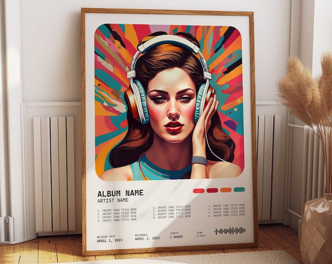 Personalisiertes Musikalbum-Poster – anpassbare Albumcover-Wanddekoration – perfektes Geschenk für Musikliebhaber und Künstlerfans