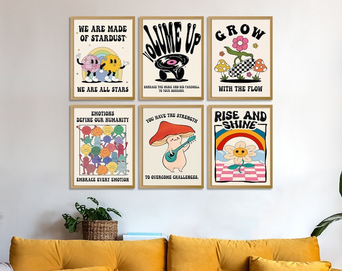 Inspiring Set of 6 Motivational School Posters - Elevate Self-Love with Stunning Wall Art