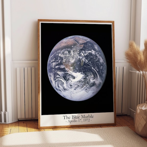 Space Print Das blaue Marmorfoto 1972 Geschenk - gerahmte Optionen verfügbar