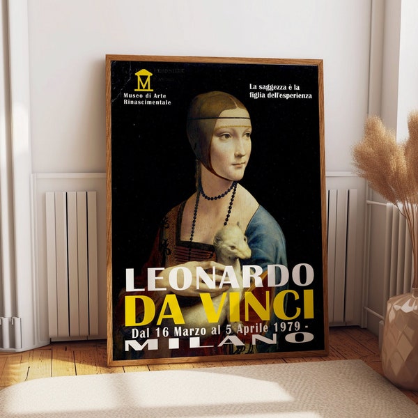 Leonardo Da Vinci Exhibition Poster - Milan Art Elegance: Classic Wall Art for a Timelessly Elegant Home Interior Decor