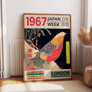 Captivating Art Studio Exhibition Poster Japanese Art Japan Art Week 1967 Celebrating Japanese Art Colorful Wall Art to enhance your home